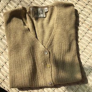 Vintage knit top with iridescent cream buttons